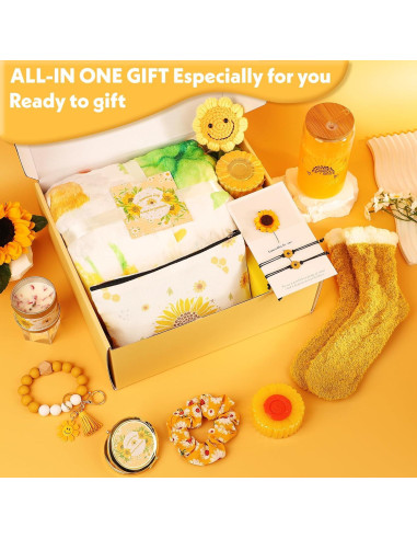 Canasta de Regalo de Girasol DORBOKER 15 Piezas Bienestar