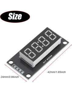 Módulo de Pantalla LED Digital 4 Dígitos TM1637 Verde - CHEOTIME 2