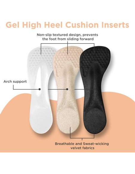Plantillas de Gel 3/4 Unribeau para Tacones Altos - Mujer 35-39