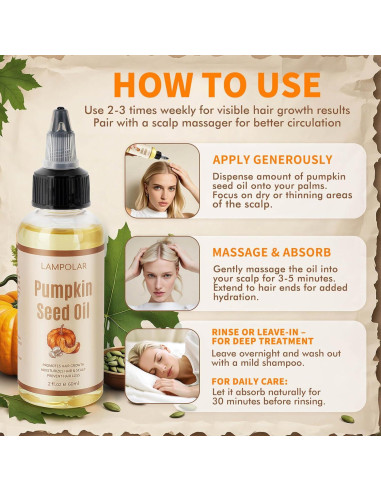 Aceite de Semilla de Calabaza Lampolar 59.15 ml - 100% Puro