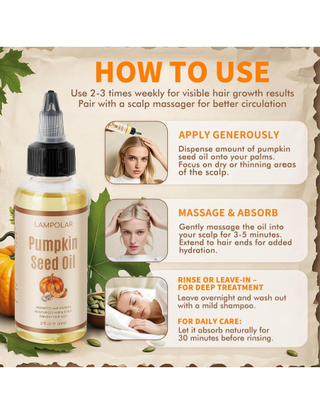 Aceite de Semilla de Calabaza Lampolar 59.15 ml - 100% Puro Aceite de Semilla de Calabaza Lampolar 59.15 ml - 100% Puro