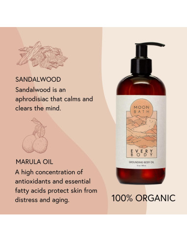 Aceite Corporal Orgánico Moon Bath EVERY BODY 355 ml - Jojoba, Marula, Moringa