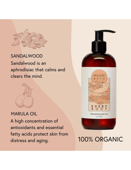 Aceite Corporal Orgánico Moon Bath EVERY BODY 355 ml - Jojoba, Marula, Moringa