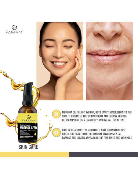 Aceite de Semilla de Moringa CARAWAY 100% Puro 50 ml