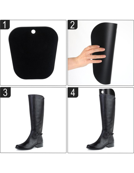 3 Pairs Soporte para Botas Altas Reutilizable Negro