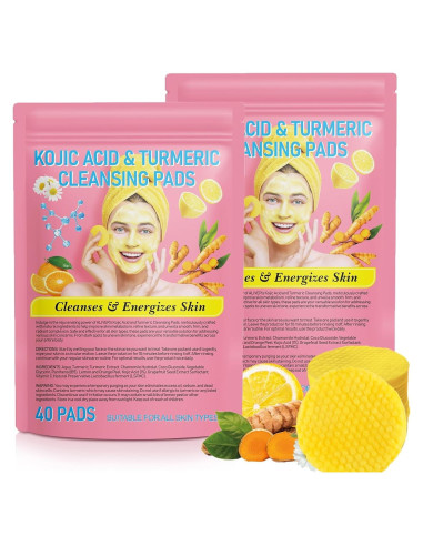 Discos Limpiadores Ácido Kójico y Cúrcuma Akeeronn 80 Piezas