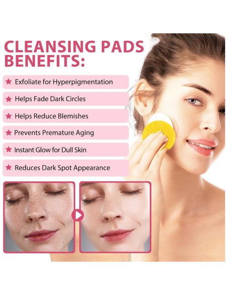 Discos Limpiadores Ácido Kójico y Cúrcuma Akeeronn 80 Piezas