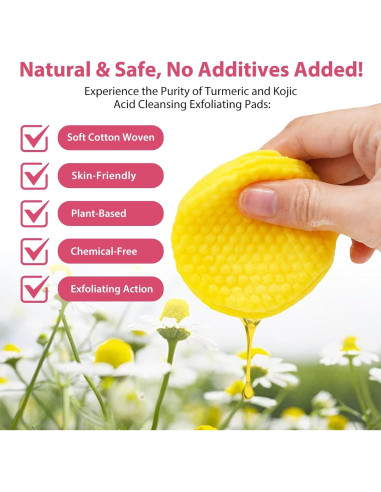 Discos Limpiadores Ácido Kójico y Cúrcuma Akeeronn 80 Piezas