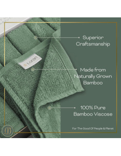 Juego de 6 Toallas de Mano Loran Salvia 25.4 cm Ultra Suaves 2