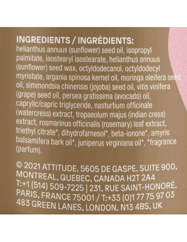 Aceite Corporal Seco ATTITUDE 85g - Natural, Vegano, Sándalo
