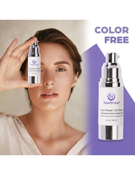 Suero Facial Vitamina C y E Nuzilicious 28.35 g Vegano