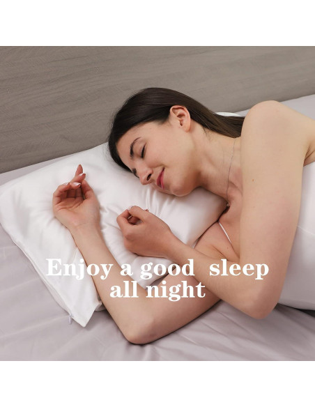 Funda de Almohada de Seda Morera Silmer 22 Momme 800 Hilos Blanco 91x51cm Funda de Almohada de Seda Morera Silmer 22 Momme 800 Hilos Blanco 91x51cm