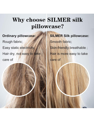 Funda de Almohada de Seda Morera Silmer 22 Momme 800 Hilos Blanco 91x51cm