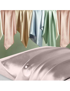 Funda de Almohada de Seda DKBslik Queen 76x51 cm Taupe 2