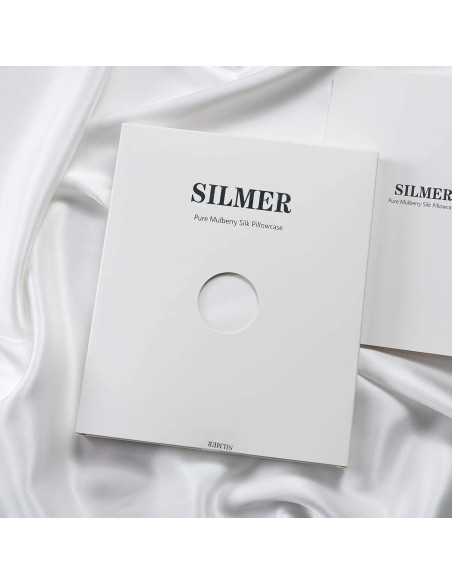 Funda de Almohada de Seda Morera Silmer 22 Momme 800 Hilos Blanco 91x51cm Funda de Almohada de Seda Morera Silmer 22 Momme 800 Hilos Blanco 91x51cm