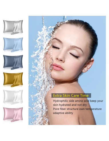 Funda de Almohada de Seda DKBslik Queen 76x51 cm Taupe