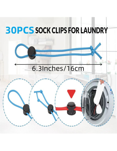 30 Clips para Calcetines Awsxuoor - Organizador Lavadora