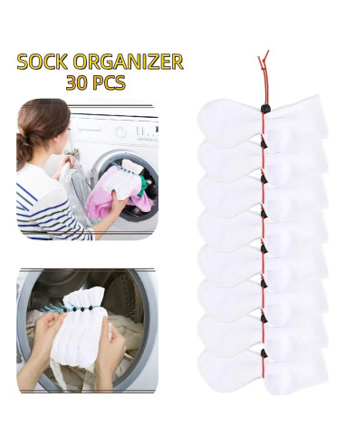30 Clips para Calcetines Awsxuoor - Organizador Lavadora