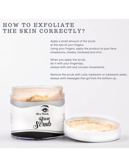 Exfoliante de Cejas All in Beauty 50g - Vegano y Natural Exfoliante de Cejas All in Beauty 50g - Vegano y Natural