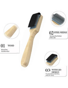 Cepillo Limpiador de Zapatos de Baile BinaryABC - Madera y Alambre 2