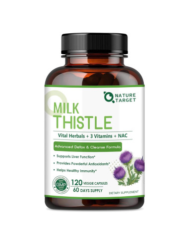 Suplemento de Cardo Mariano Nature Target 350mg 120 Cápsulas