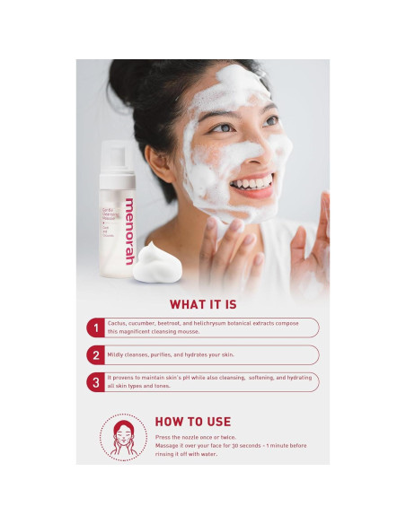 Mousse Limpiadora Suave Menorah - Cactus y Pepino 248g