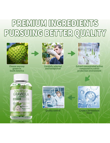 Gomitas de Graviola Soursop OALSE 60 Unidades Sin Azúcar