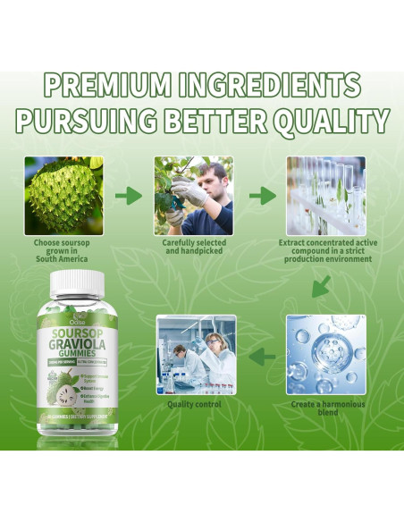 Gomitas de Graviola Soursop OALSE 60 Unidades Sin Azúcar