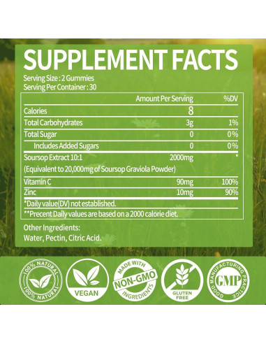 Gomitas de Graviola Soursop OALSE 60 Unidades Sin Azúcar