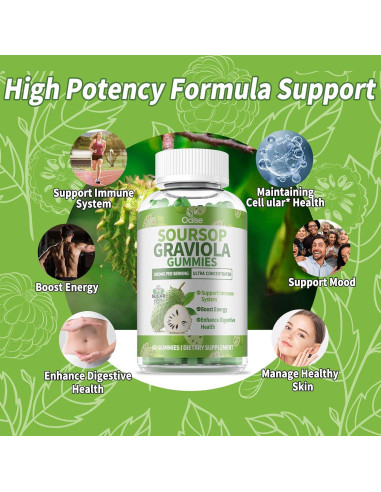 Gomitas de Graviola Soursop OALSE 60 Unidades Sin Azúcar