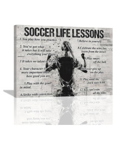 Arte de Pared Lienzo Lecciones de Vida Fútbol 30.48x40.64cm