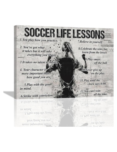 Arte de Pared Lienzo Lecciones de Vida Fútbol 30.48x40.64cm