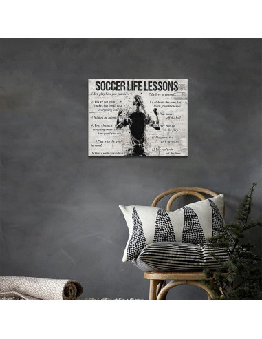Arte de Pared Lienzo Lecciones de Vida Fútbol 30.48x40.64cm