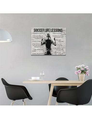 Arte de Pared Lienzo Lecciones de Vida Fútbol 30.48x40.64cm