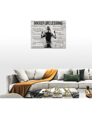 Arte de Pared Lienzo Lecciones de Vida Fútbol 30.48x40.64cm