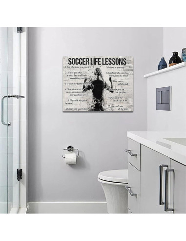 Arte de Pared Lienzo Lecciones de Vida Fútbol 30.48x40.64cm