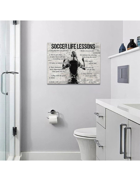 Arte de Pared Lienzo Lecciones de Vida Fútbol 30.48x40.64cm