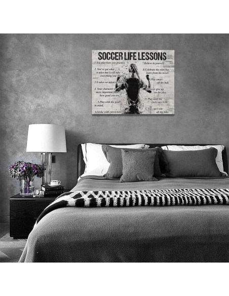 Arte de Pared Lienzo Lecciones de Vida Fútbol 30.48x40.64cm