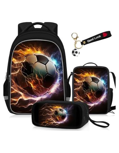 Mochila Escolar TILYTADLY Set Fútbol 4 en 1 43 cm