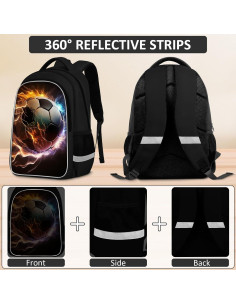 Mochila Escolar TILYTADLY Set Fútbol 4 en 1 43 cm 2