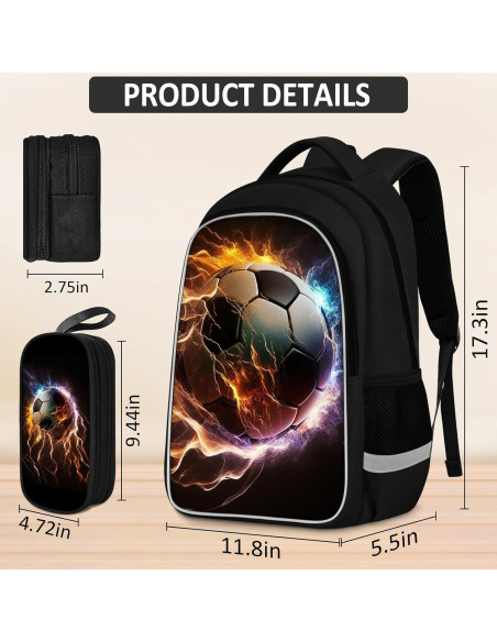 Mochila Escolar TILYTADLY Set Fútbol 4 en 1 43 cm
