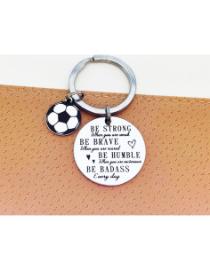 Llavero de Fútbol Inspirador de Acero Inoxidable 2