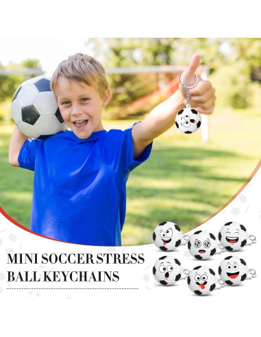 12 Llaveros Antiestrés Deportivos Fútbol Arrowbash 4 cm