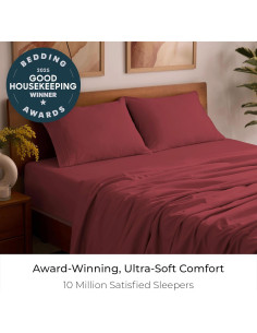 Juego de Sábanas Completo Mellanni 4 Piezas Microfibra Rojo 2