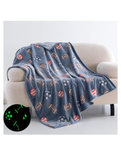 Manta QSTEHEML Luminosa de Fútbol 127x152 cm para Niños