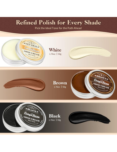 Kit de Cuidado de Zapatos 13PC - Cera y Cepillos de Pelo de Caballo