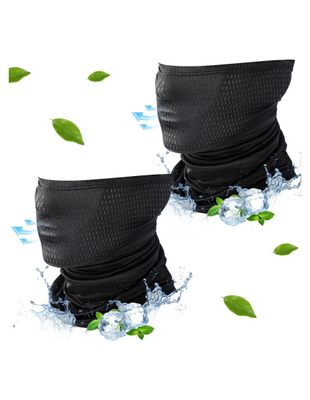 Gaiter de Cuello Refrigerante Geyoga Negro - Malla Transpirable UV