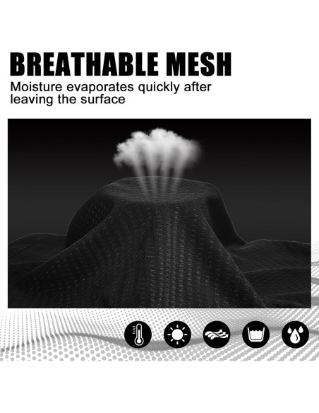 Gaiter de Cuello Refrigerante Geyoga Negro - Malla Transpirable UV