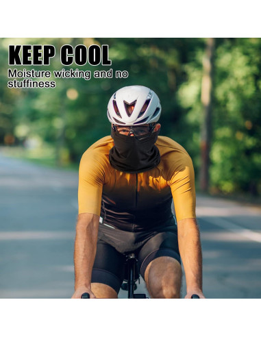 Gaiter de Cuello Refrigerante Geyoga Negro - Malla Transpirable UV