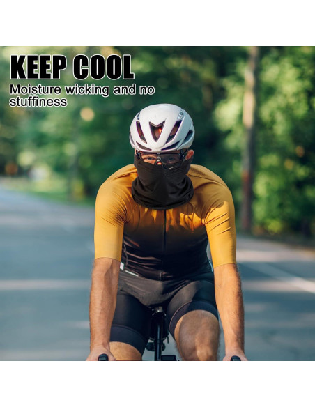 Gaiter de Cuello Refrigerante Geyoga Negro - Malla Transpirable UV